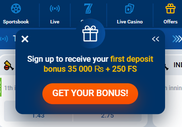 Welcome bonuses